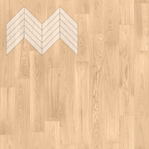 Паркет Елка Французская Lab Arte Chevron Дуб Натур Блонд лак 600/510х90х14/3/45° в интерьере