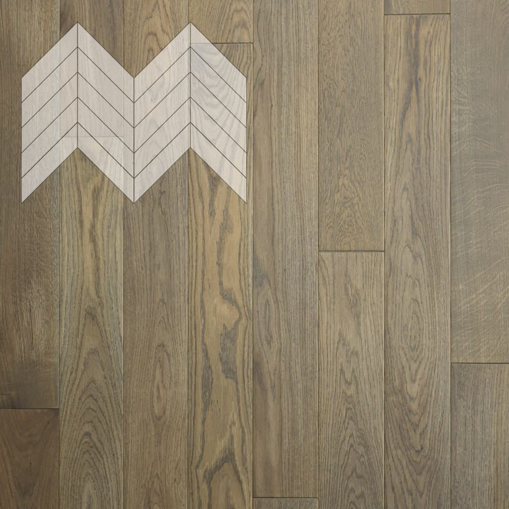 Паркет Елка Французская Lab Arte Chevron Дуб Селект Gris лак 600/490х110х14/3/45°