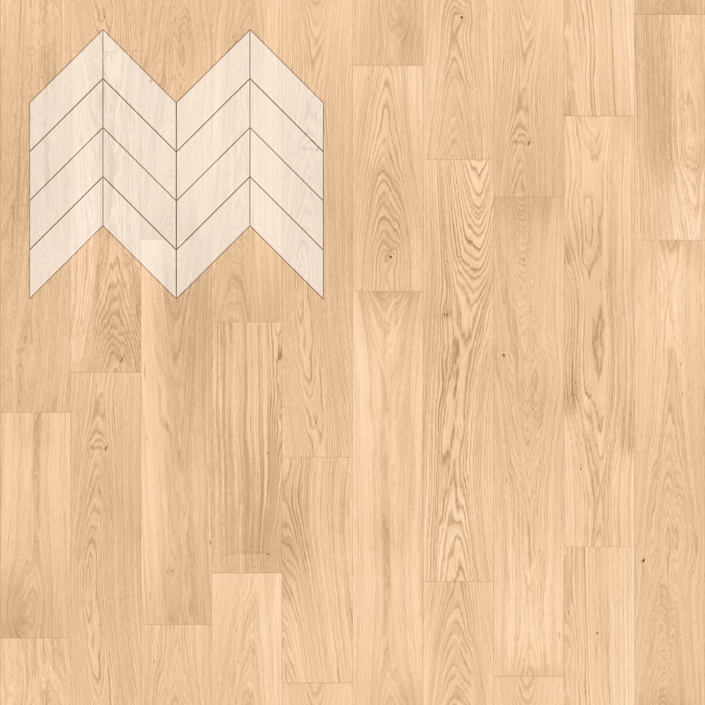 Паркет Елка Французская Lab Arte Chevron Дуб Натур Блонд лак 600/450х150х14/3/45°
