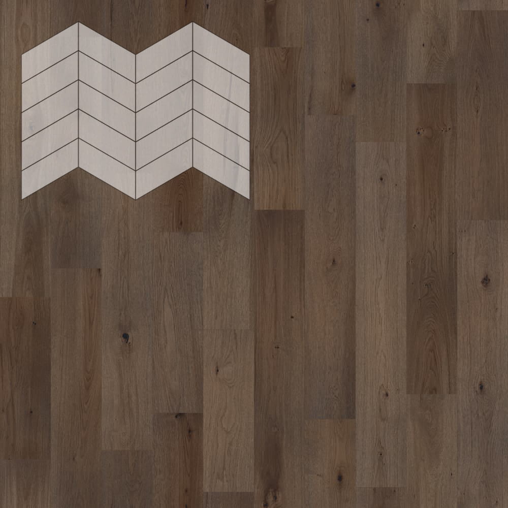 Паркет Елка Французская Lab Arte Chevron Дуб Рустик Кайт лак 400/328х125х14/3/60°