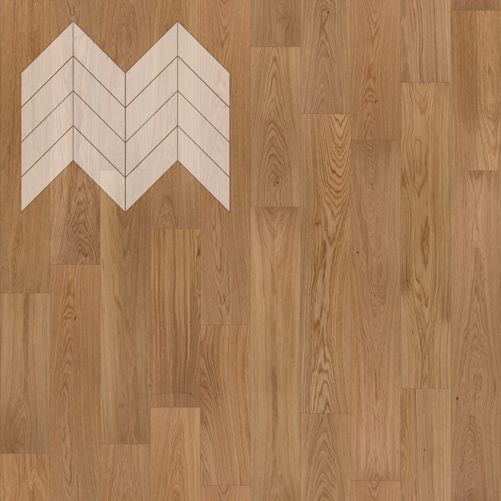 Паркет Елка Французская Lab Arte Chevron Дуб Селект Прозрачное масло 600/450х150х14/3/45°