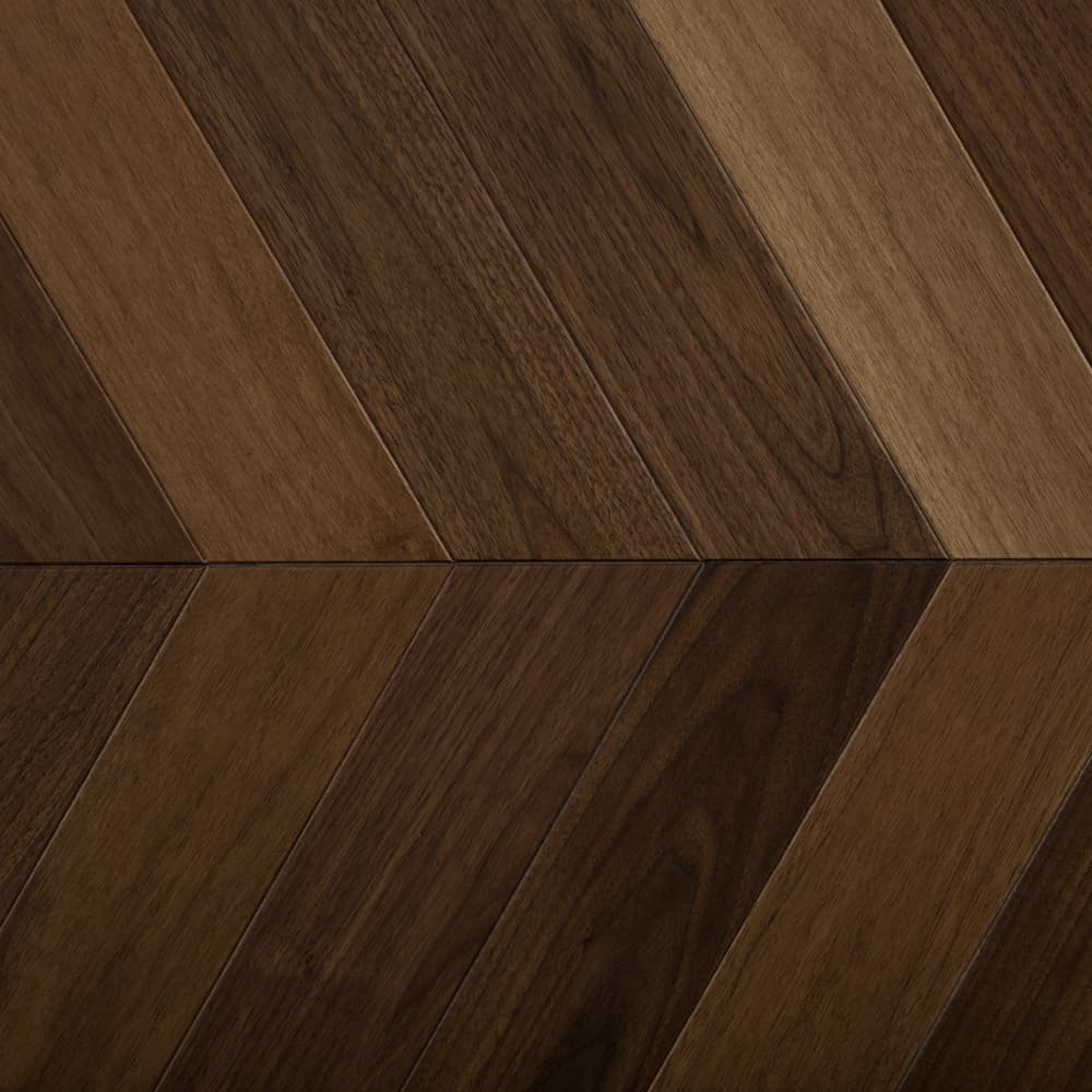 Паркет Елка Французская Lab Arte Chevron 396/344х90х14 /60° Орех Американский Селект лак