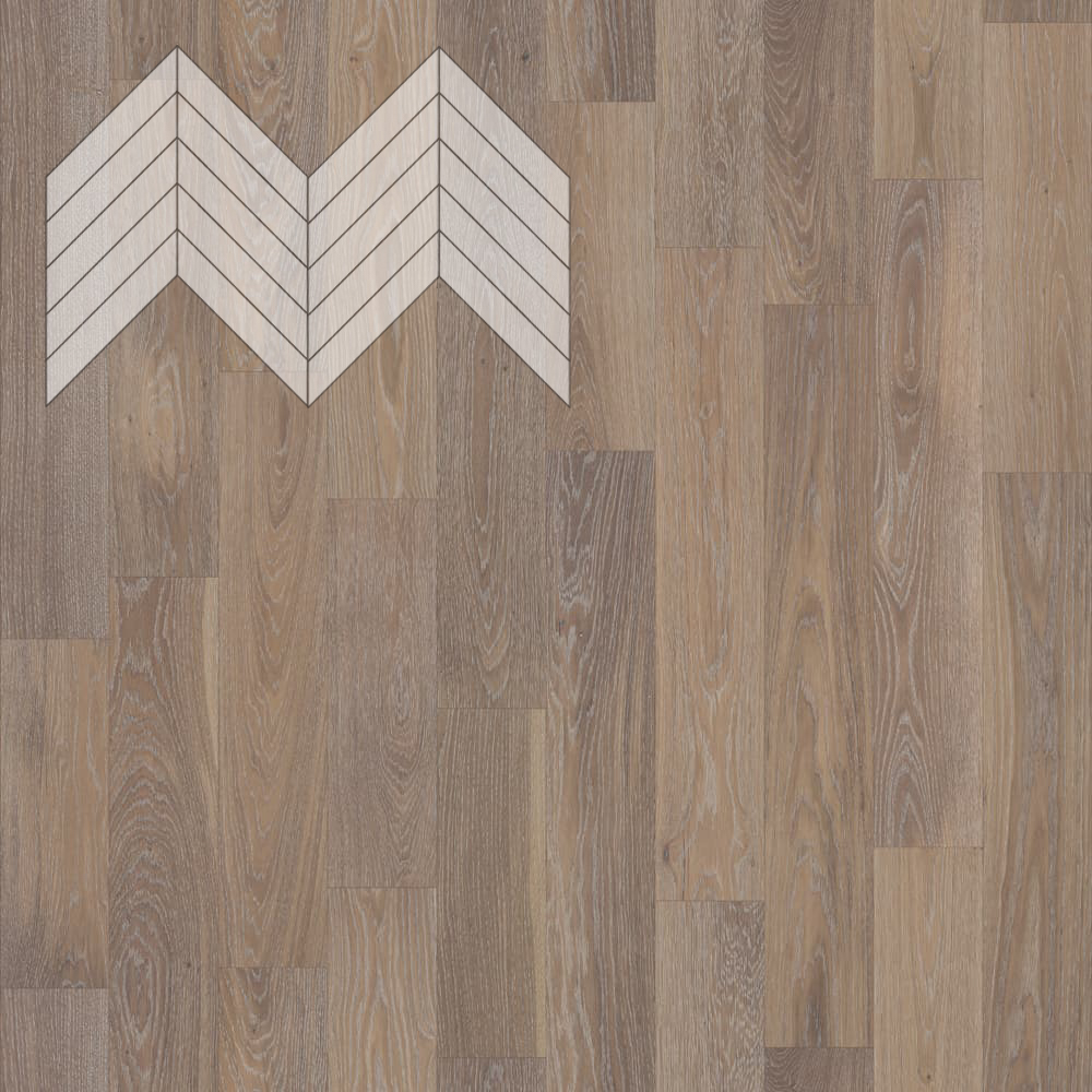 Паркет Елка Французская Lab Arte Chevron Дуб Селект Деликат лак 600/510х90х14/3/45°