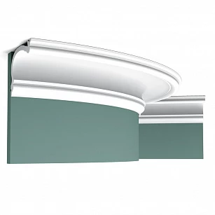 Карниз потолочный Orac Decor C341F гибкий 2000x88x122 в интерьере