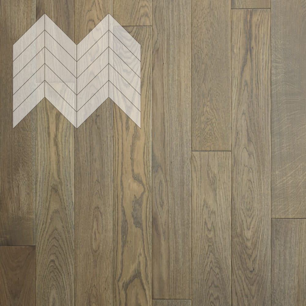 Паркет Елка Французская Lab Arte Chevron Дуб Натур Gris лак 600/475х125х14/3/45°
