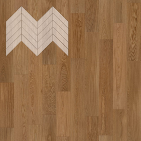 Паркет Елка Французская Lab Arte Chevron Дуб Рустик Гридж лак 600/490х110х14/3/45° в интерьере