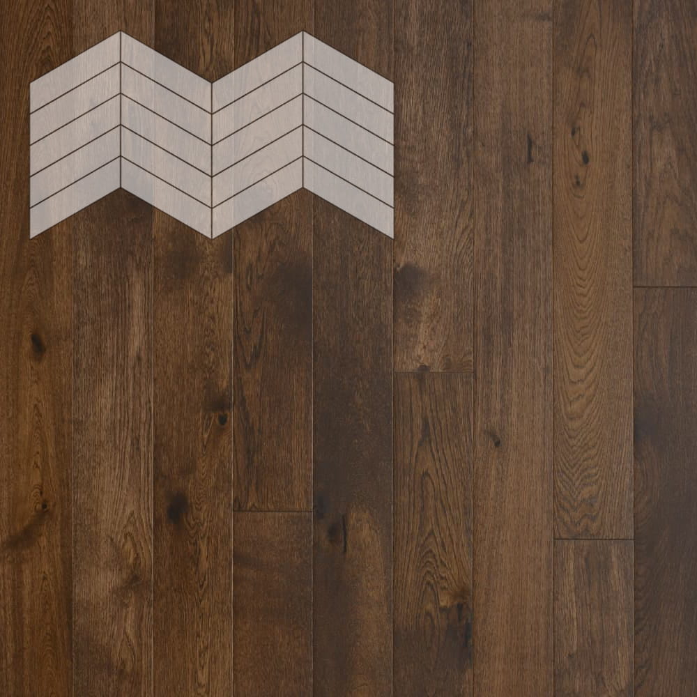 Паркет Елка Французская Lab Arte Chevron Дуб Селект Коньяк лак 400/348х90х14/3/60°