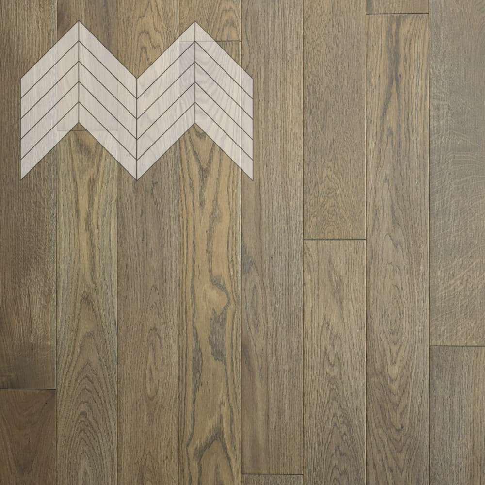 Паркет Елка Французская Lab Arte Chevron Дуб Селект Gris лак 600/510х90х14/3/45°
