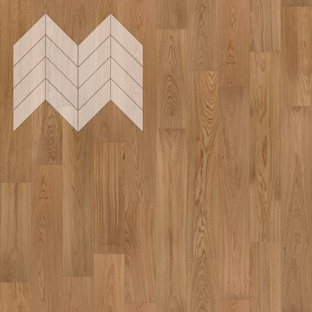 Паркет Елка Французская Lab Arte Chevron Дуб Натур Прозрачное масло 600/450х150х14/3/45°