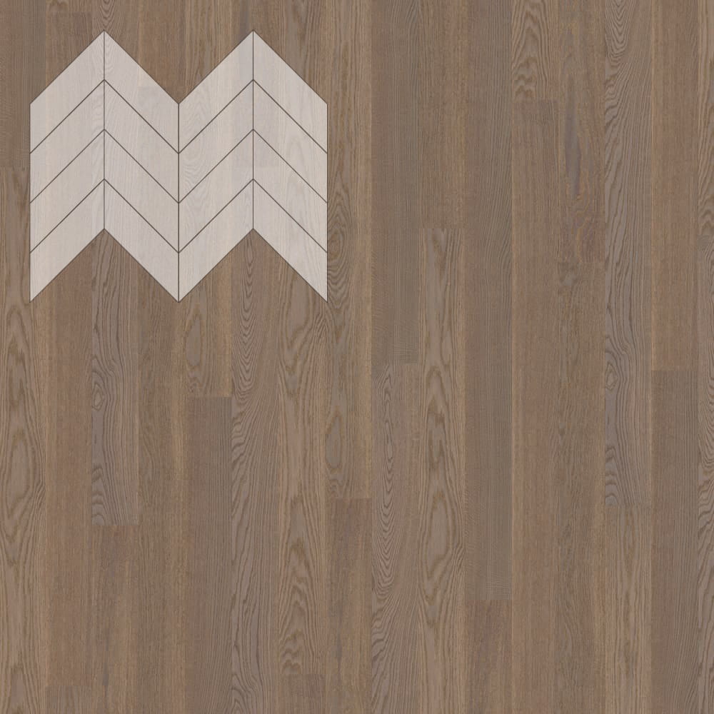 Паркет Елка Французская Lab Arte Chevron Дуб Селект Беж Сильвер лак 600/450х150х14/3/45°