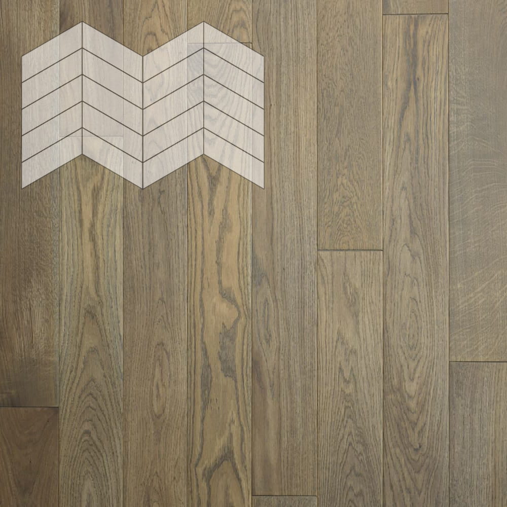 Паркет Елка Французская Lab Arte Chevron Дуб Селект Gris лак 400/337х110х14/3/60°