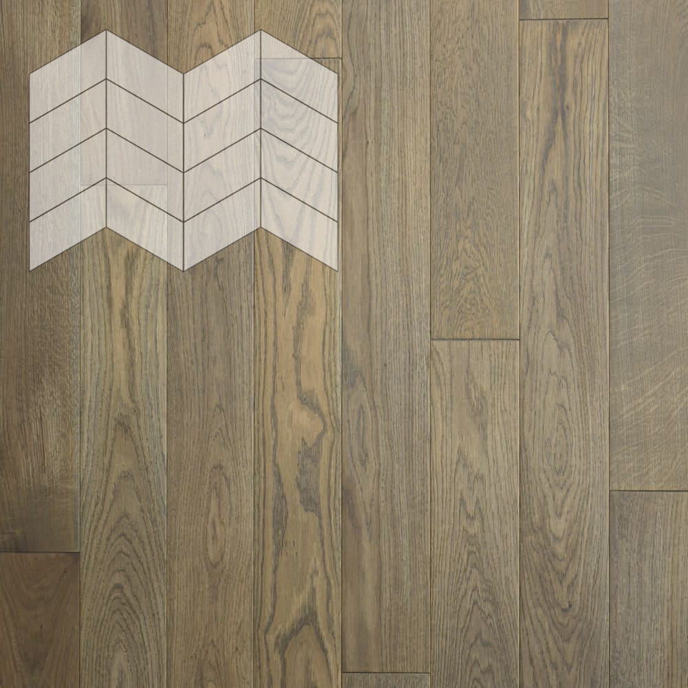 Паркет Елка Французская Lab Arte Chevron Дуб Натур Gris лак 400/313х150х14/3/60°