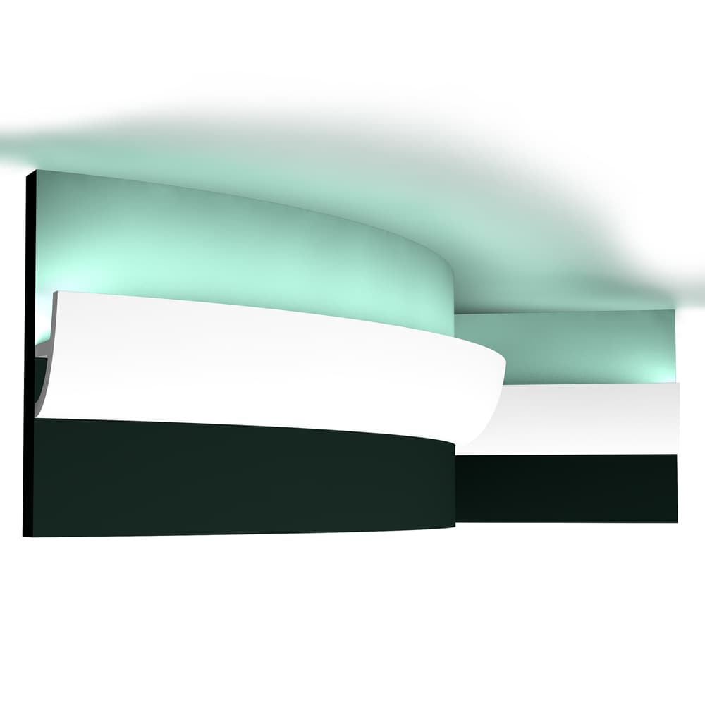 Плинтус из дюрополимера Orac Decor для скрытого освещения гибкий C373F 2000х80х50