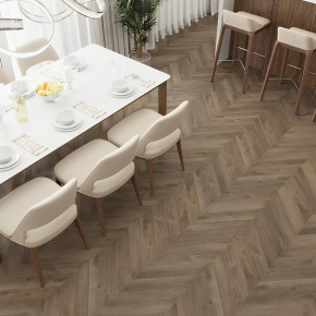 Ламинат ПВХ Alpine Floor Дуб Насыщенный Chevron SPC ECO 18-4*** в интерьере