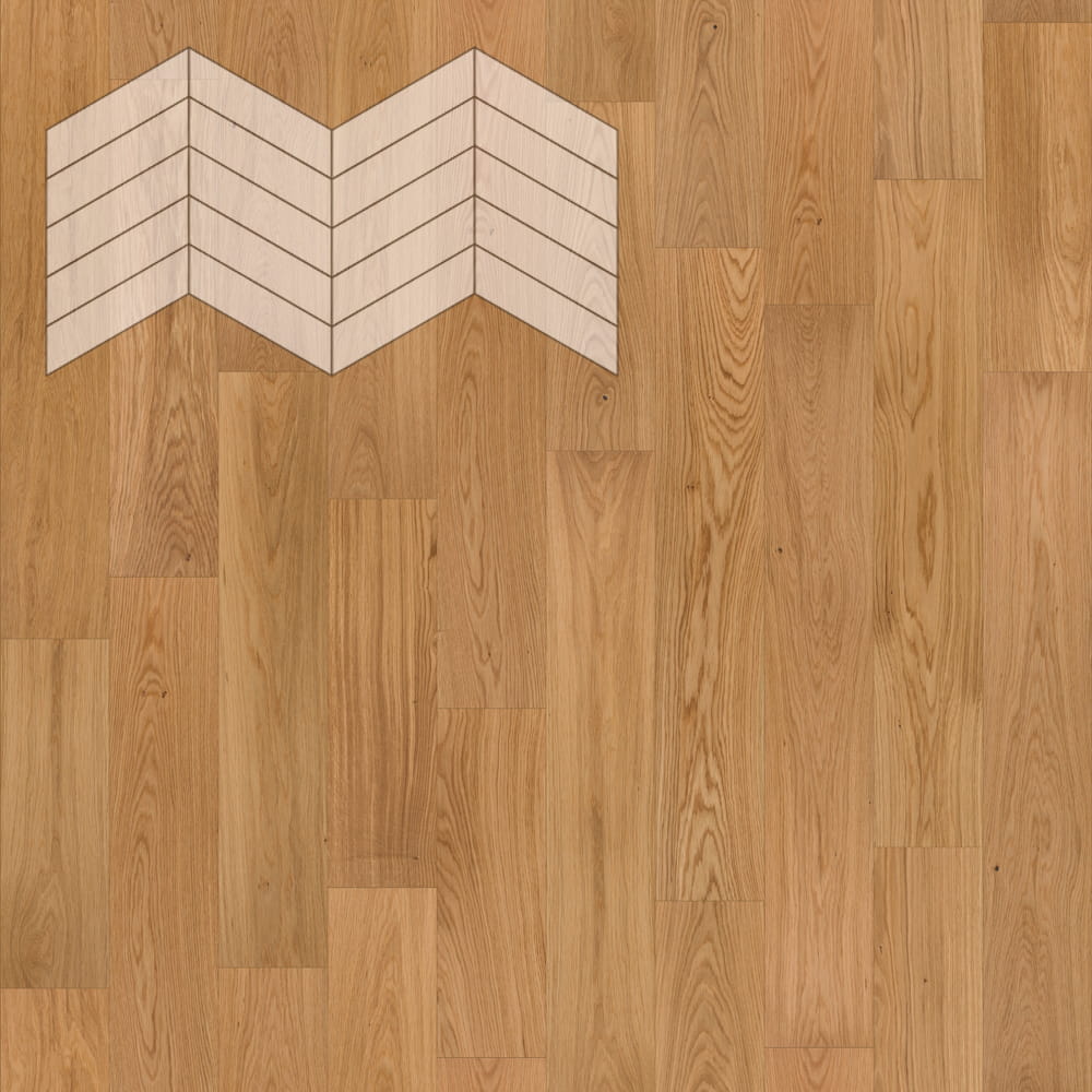 Паркет Елка Французская Lab Arte Chevron Дуб Селект лак 400/348х90х14/3/60°