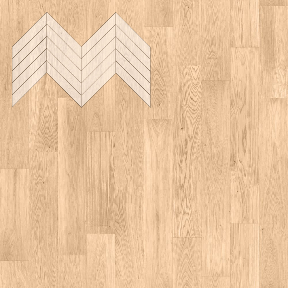 Паркет Елка Французская Lab Arte Chevron Дуб Селект Блонд лак 600/510х90х14/3/45°